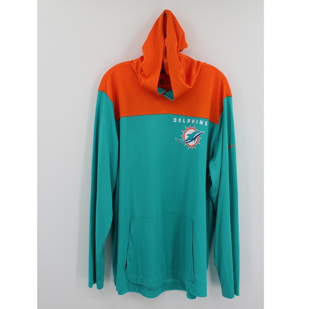 Nike Aqua Miami Dolphins Pullover Hoodie Mens 2XL